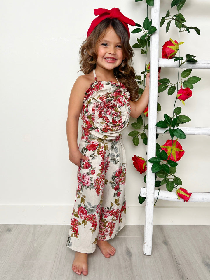 Mia Belle Girls Rose Top And Palazzo Pants Set | Girls Spring Outfits