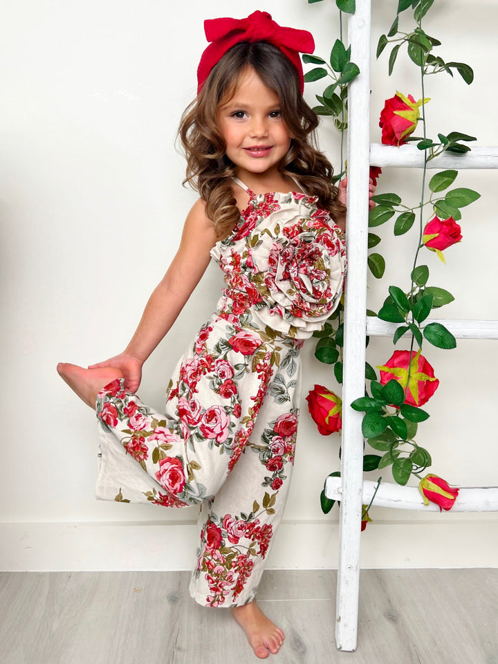 Mia Belle Girls Rose Top And Palazzo Pants Set | Girls Spring Outfits