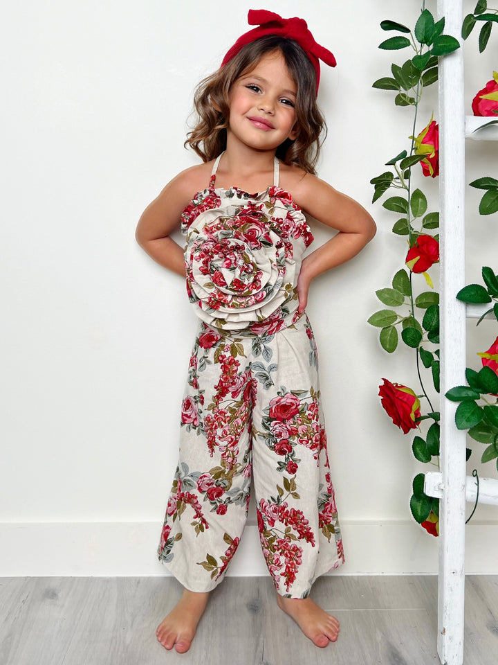 Mia Belle Girls Rose Top And Palazzo Pants Set | Girls Spring Outfits