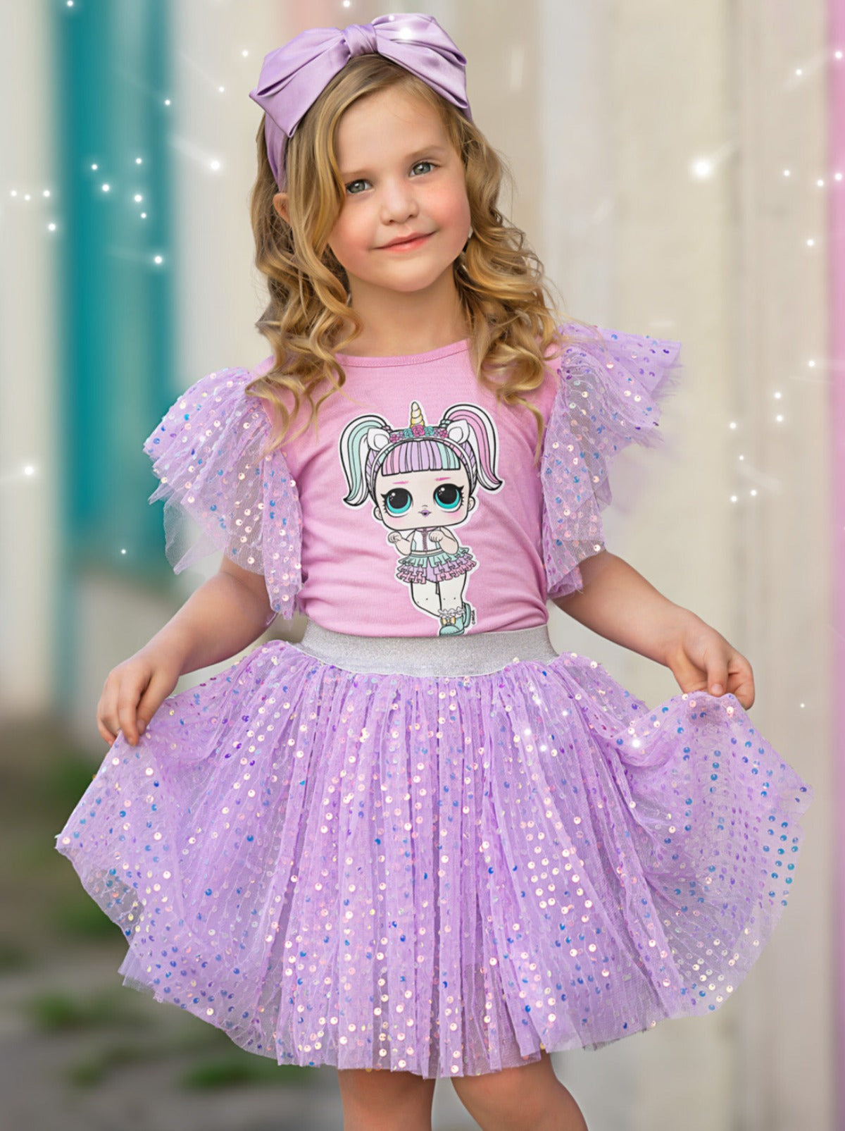 L.O.L. SURPRISE Unicorn Shimmer Tulle Skirt Set Mia Belle Girls