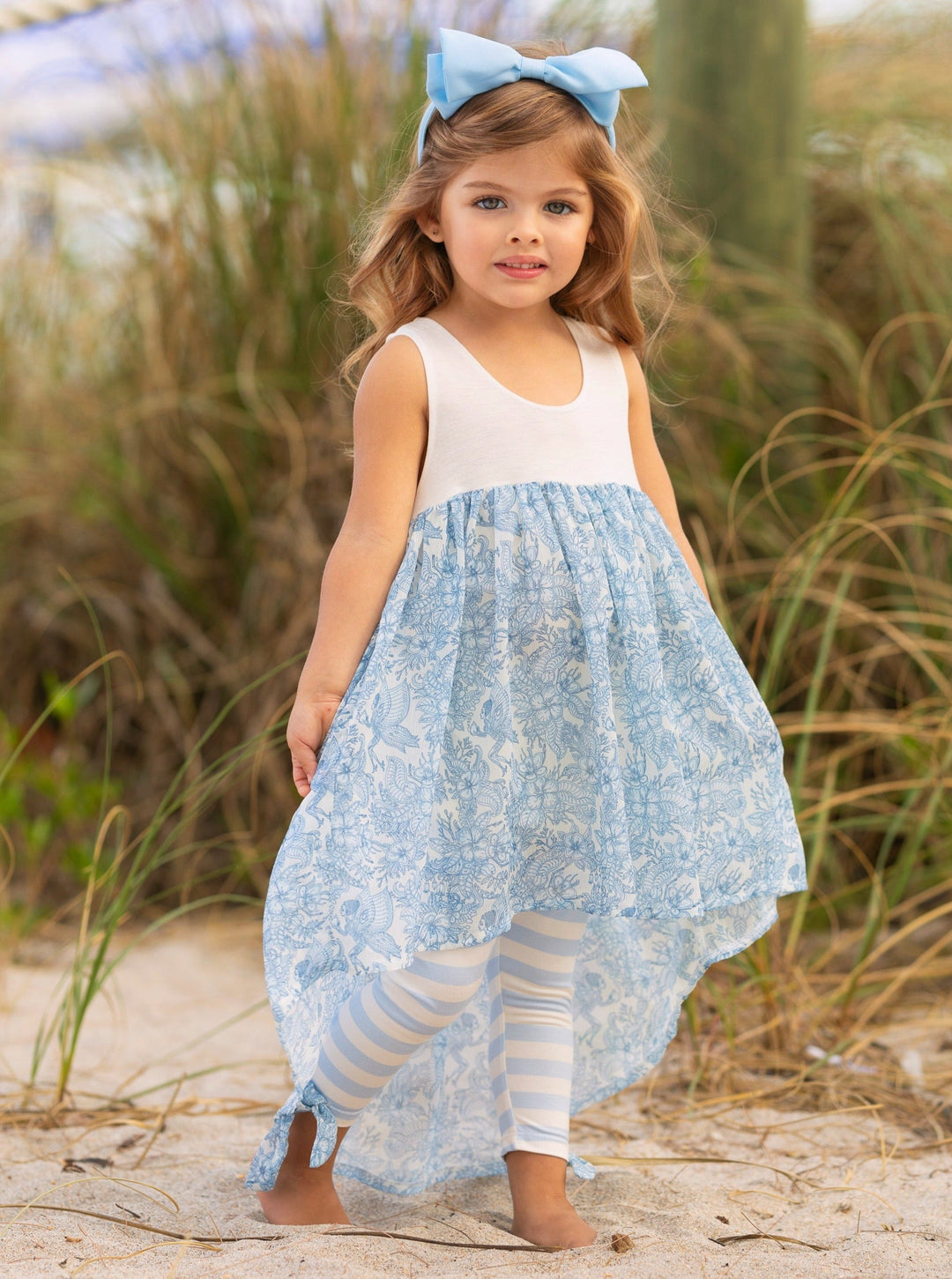 Mia Belle Girls Tunic And Striped Legging Set | Girls Spring Outfits