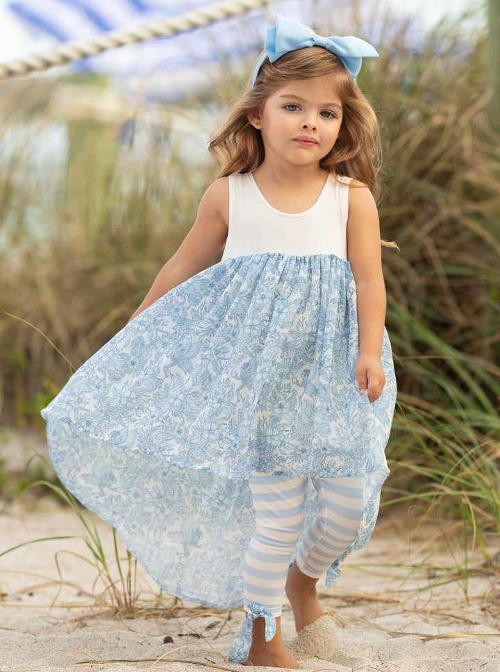 Mia Belle Girls Tunic And Striped Legging Set | Girls Spring Outfits