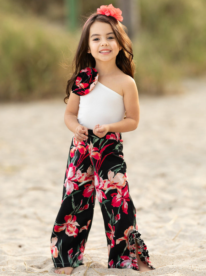 Sweet Blooms One Shoulder Floral Palazzo Pants Set