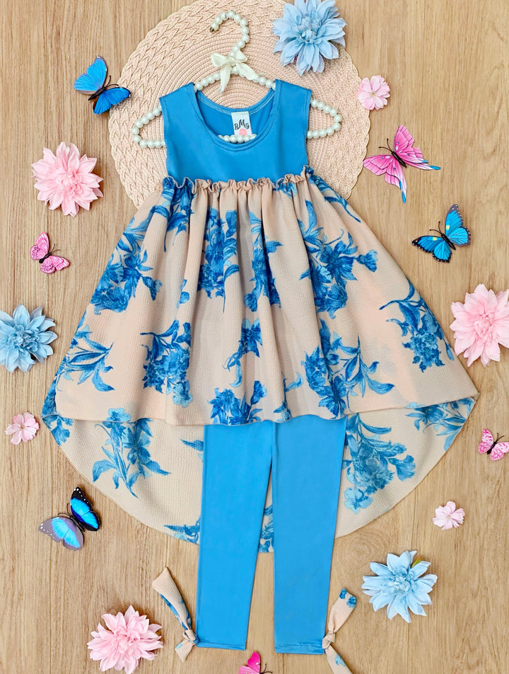 Blue Blossom Hi-Lo Tunic and Legging Set