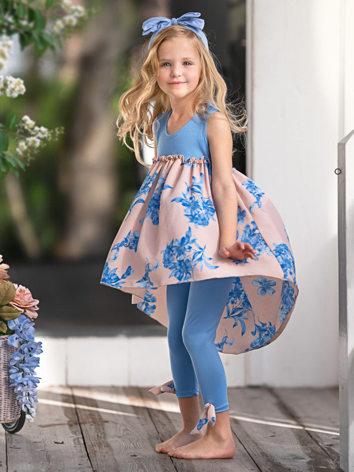 Blue Blossom Hi-Lo Tunic and Legging Set