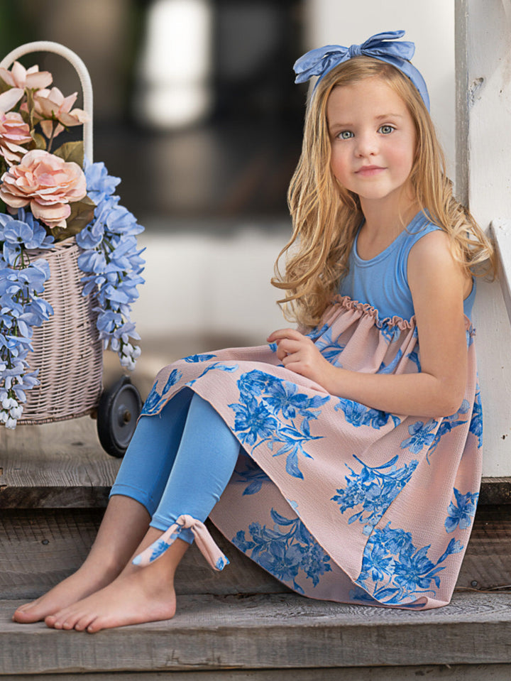 Blue Blossom Hi-Lo Tunic and Legging Set