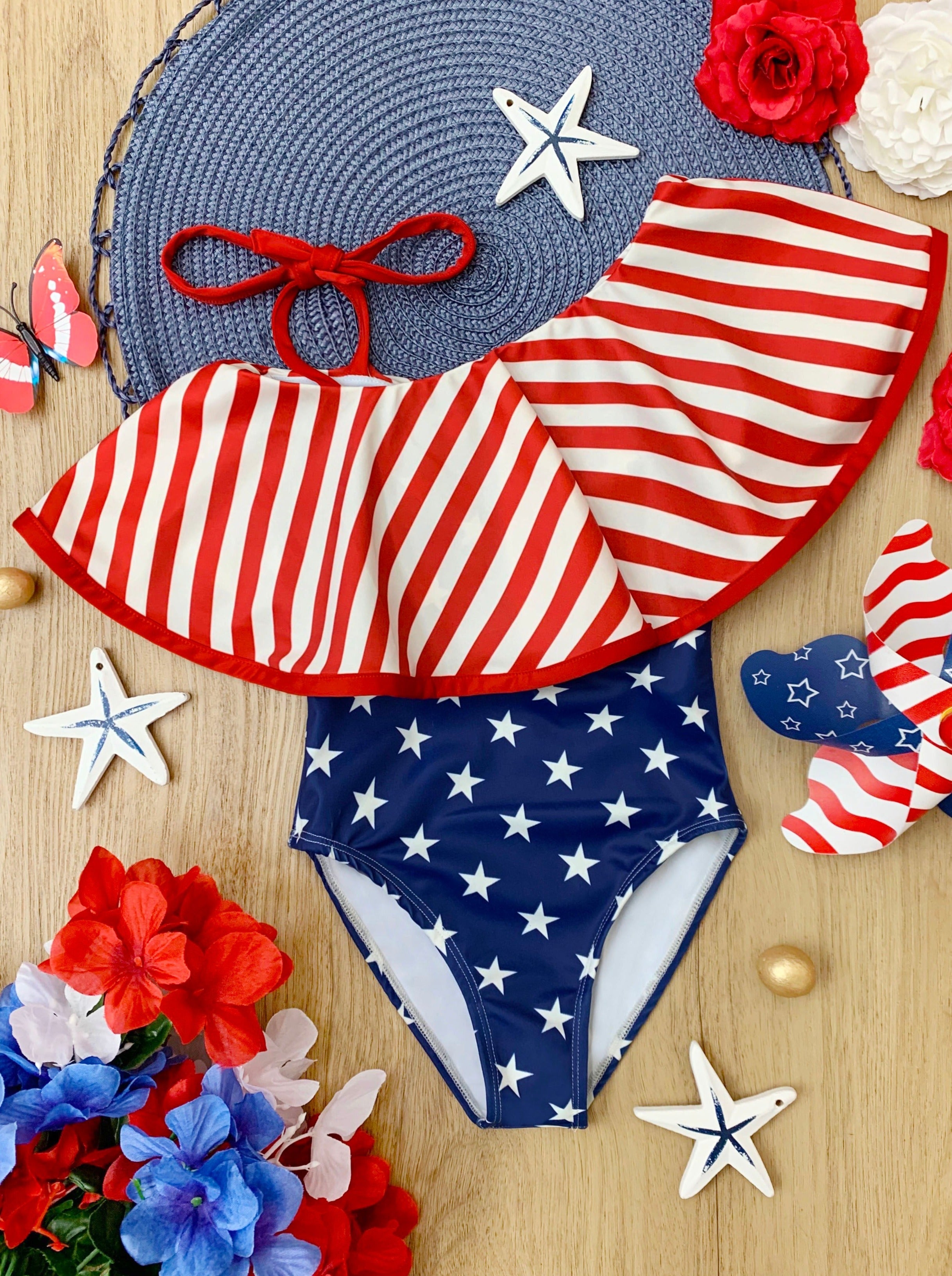 Baby girl 4th of july swimsuit fashion