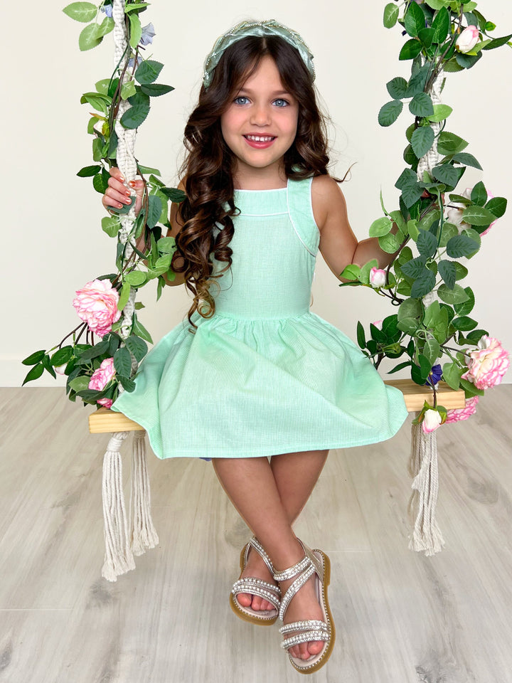 Grünes, glamouröses Microdot-Kleid von Kids Couture