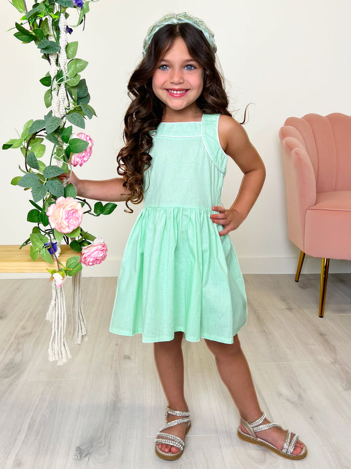 Grünes, glamouröses Microdot-Kleid von Kids Couture