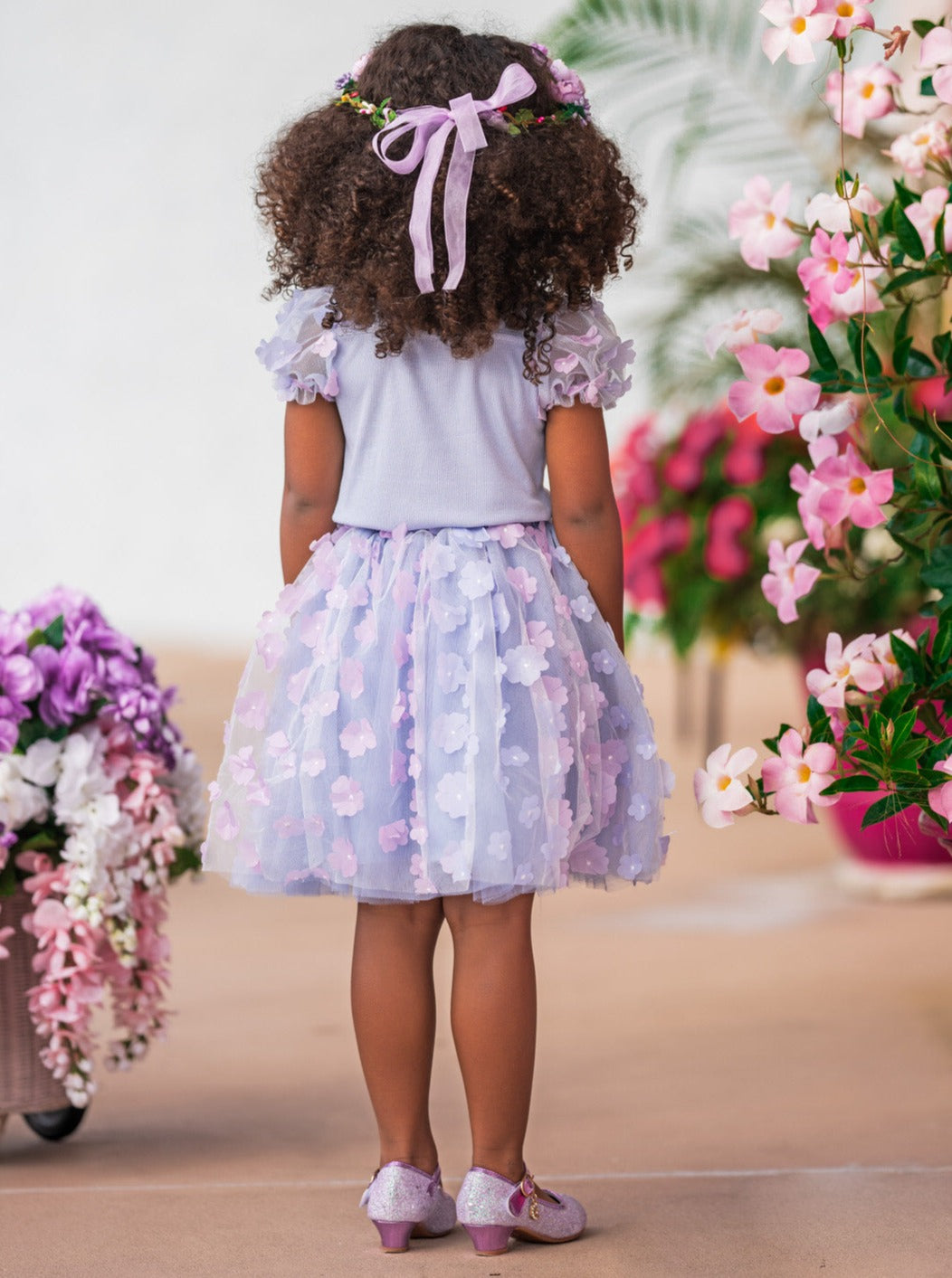 Mia Belle Girls Floral Tulle Skirt Set | Girls Spring Outfits