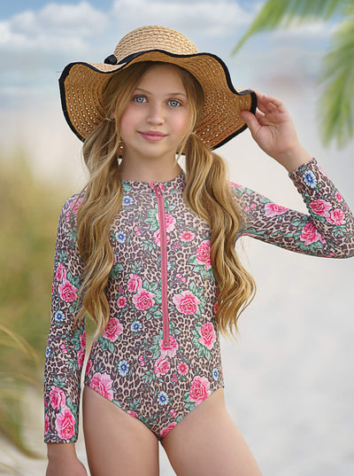Girls It's a Diva Thing Rash Guard One Piece Swimsuit - Mia Bell Girls,  2T/3T