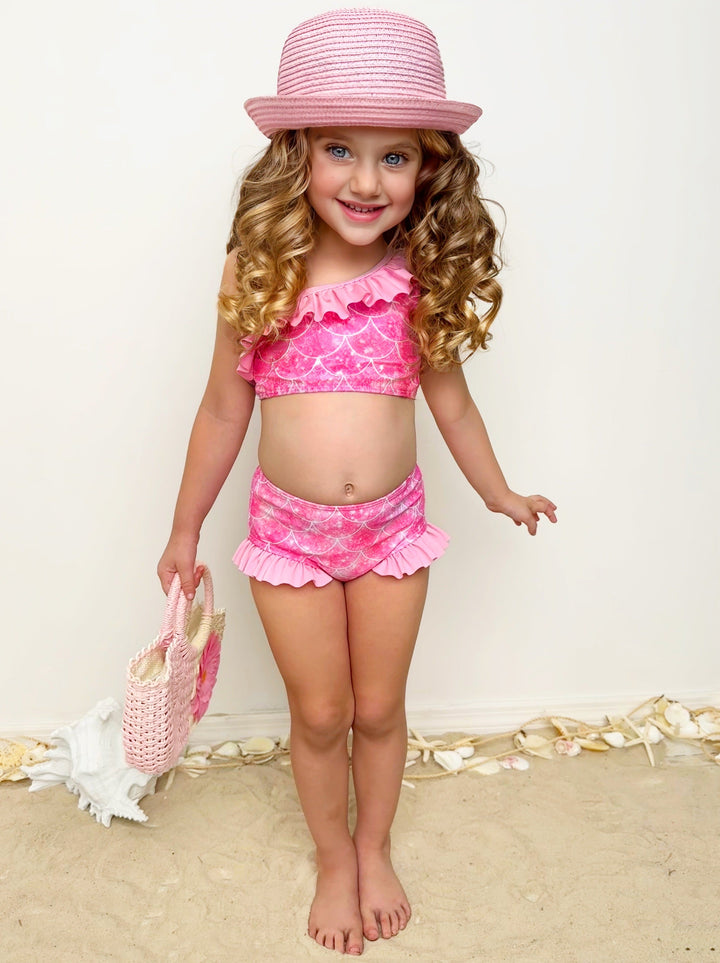 Mia Belle Girls Two-Piece Mermaid Swimsuit | Cute Toddler Swimsuits