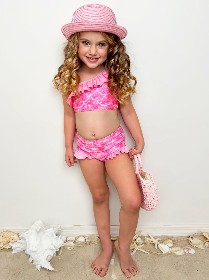 Mia Belle Girls Two-Piece Mermaid Swimsuit | Cute Toddler Swimsuits