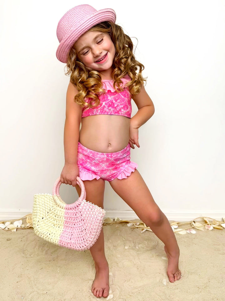 Mia Belle Girls Two-Piece Mermaid Swimsuit | Cute Toddler Swimsuits