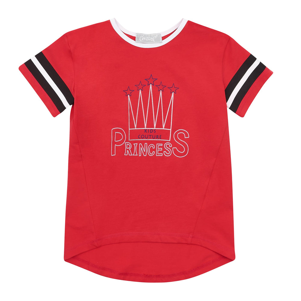 Kids Couture x Mia Belle Girls Red Princess Hi-Lo Top