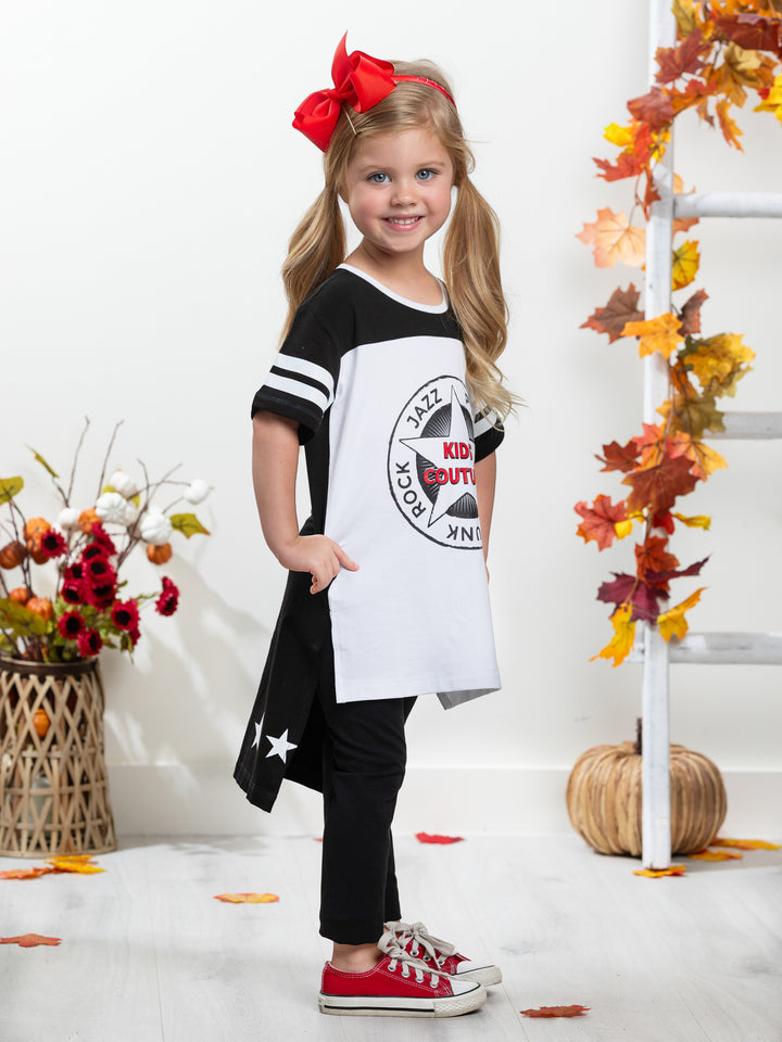 Schwarzes Musikgenres-Set mit 2 T-Shirts von Kids Couture