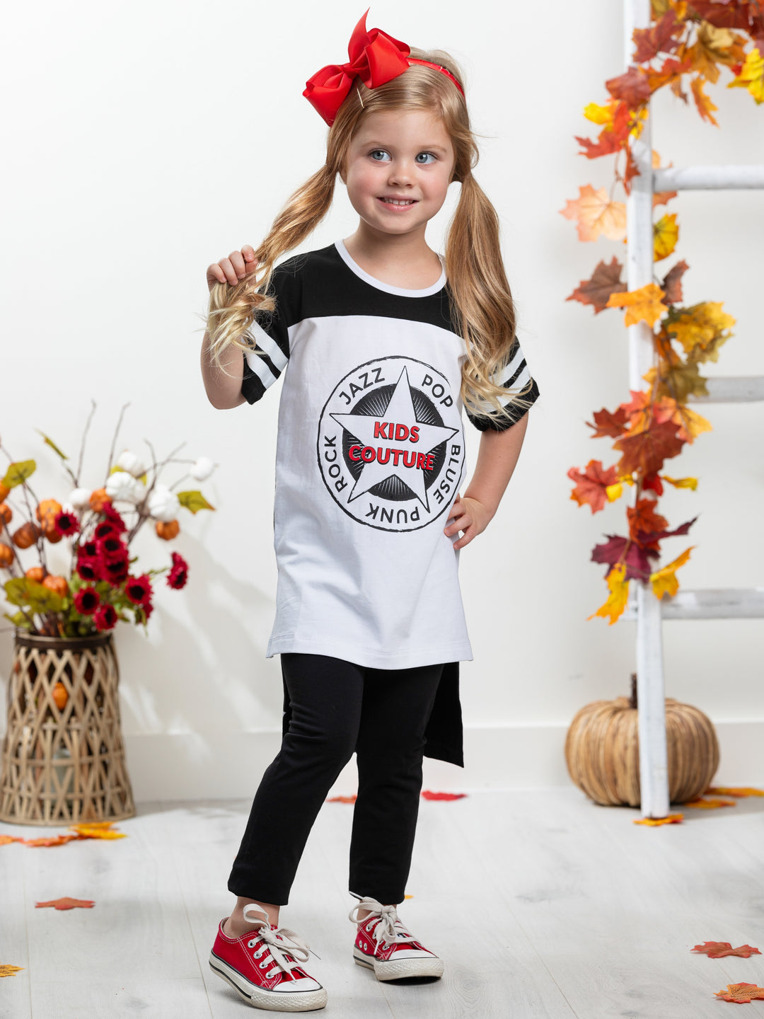 Schwarzes Musikgenres-Set mit 2 T-Shirts von Kids Couture