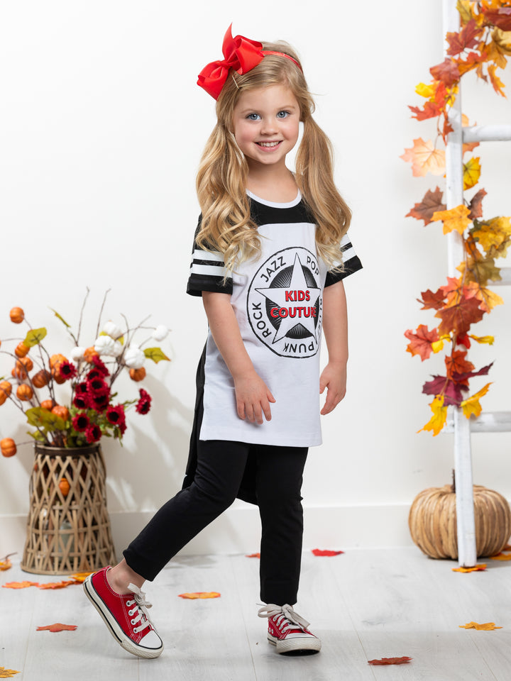 Schwarzes Musikgenres-Set mit 2 T-Shirts von Kids Couture