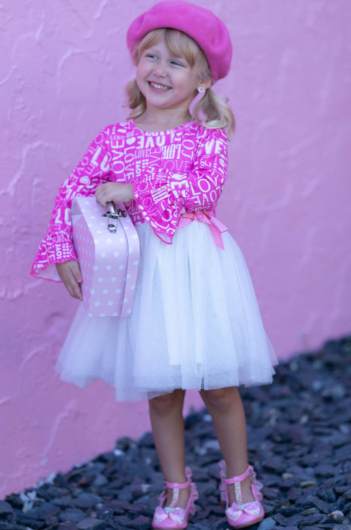 Fancy Toddler Clothes | Girls Love Print Tutu Dress | Girls Boutique