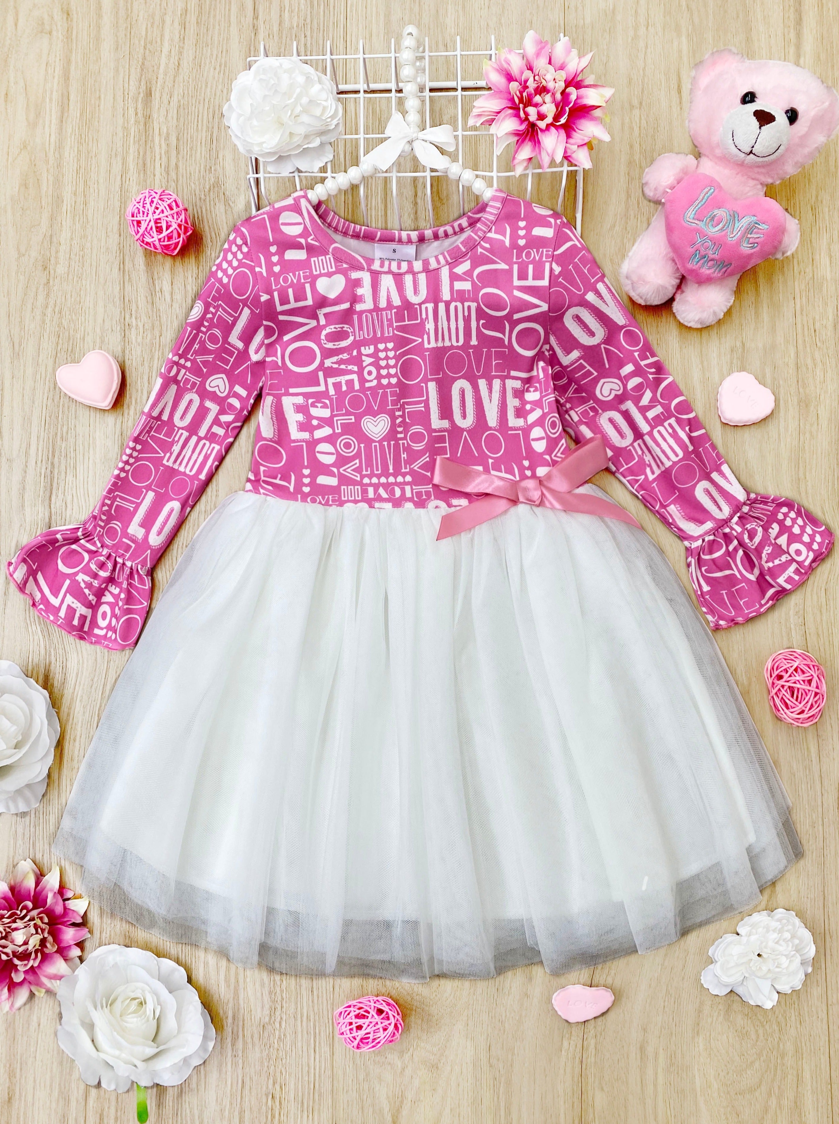 Girls Love Print Tutu Dress ...