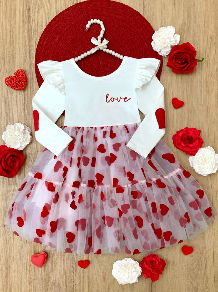 Mia Belle Girls Layered Heart Tutu Dress | Valentine's Day Dresses