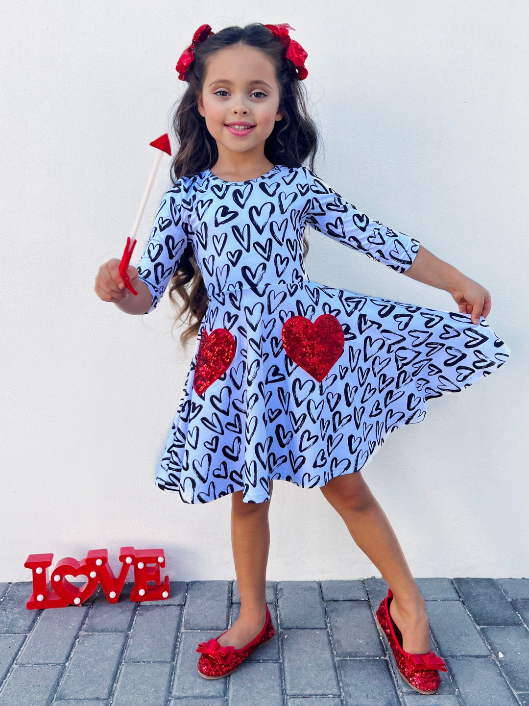 Mia Belle Girls Heart Dress | Girls Valentine's Dresses