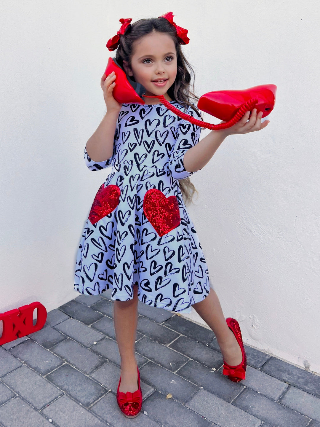 Mia Belle Girls Heart Dress | Girls Valentine's Dresses