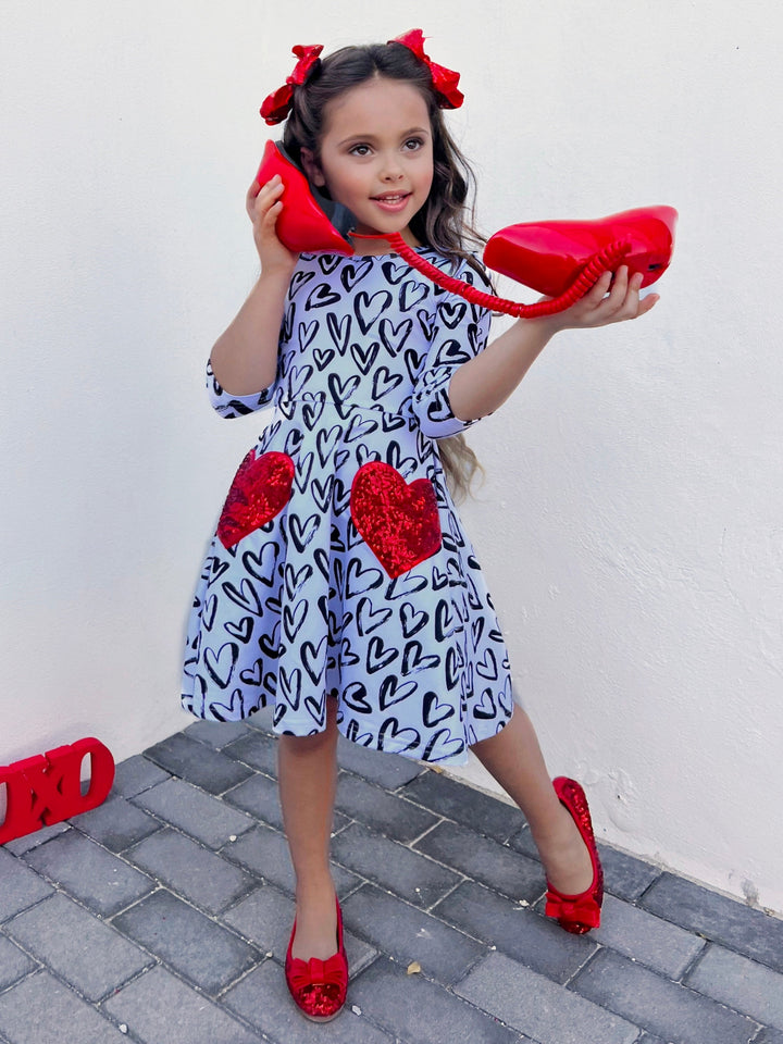 Mia Belle Girls Heart Dress | Girls Valentine's Dresses