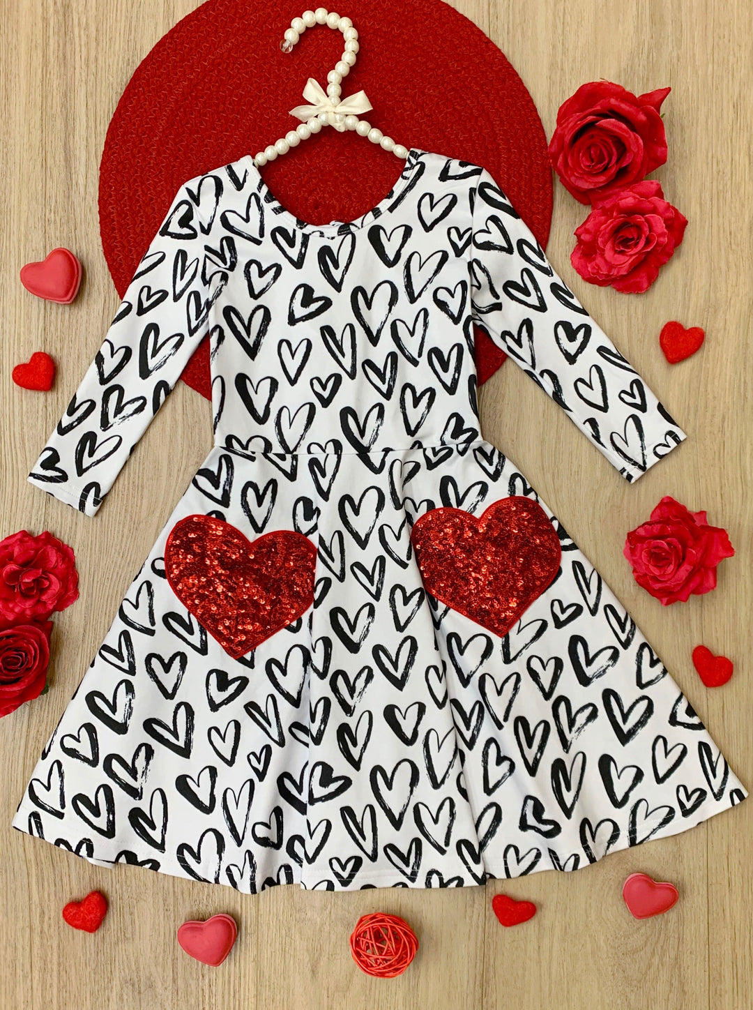 Mia Belle Girls Heart Dress | Girls Valentine's Dresses