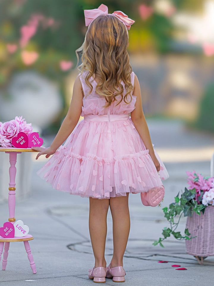 Mia Belle Girls Heart Layered Tulle Dress | Valentine's Day Dresses