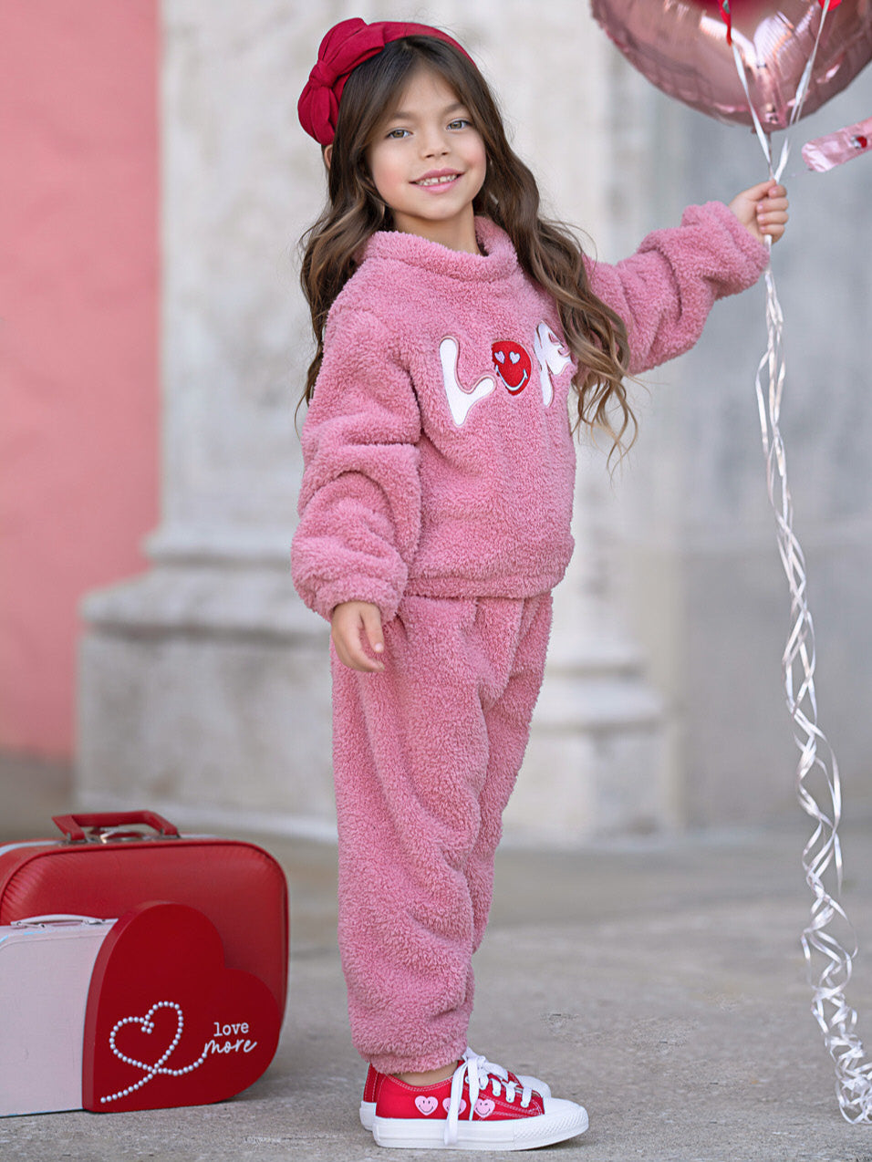 SmileyWorld Cuddle Up in Love Sherpa Top & Jogger Set