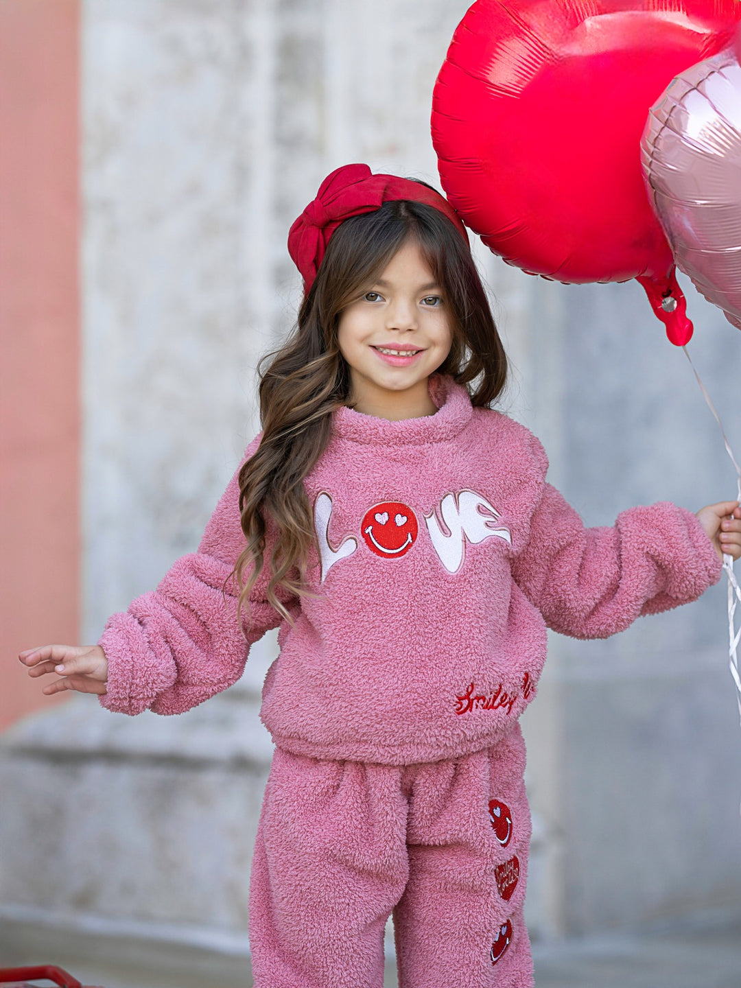 SmileyWorld Cuddle Up in Love Sherpa Top & Jogger Set