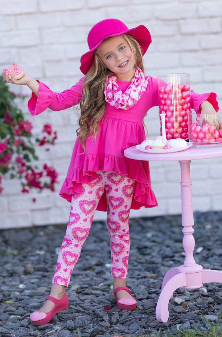 Sprinkle Love Everywhere Tunic, Scarf, & Legging Set - Mia Belle Girls