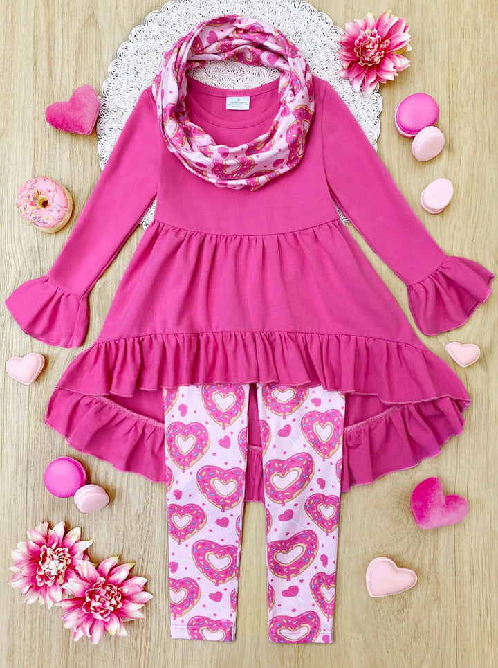 Sprinkle Love Everywhere Tunic, Scarf, & Legging Set - Mia Belle Girls