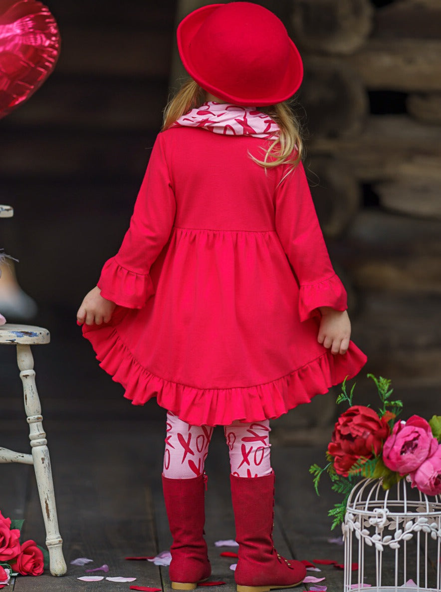 Sending You XOXOs Tunic, Scarf, & Legging Set - Mia Belle Girls