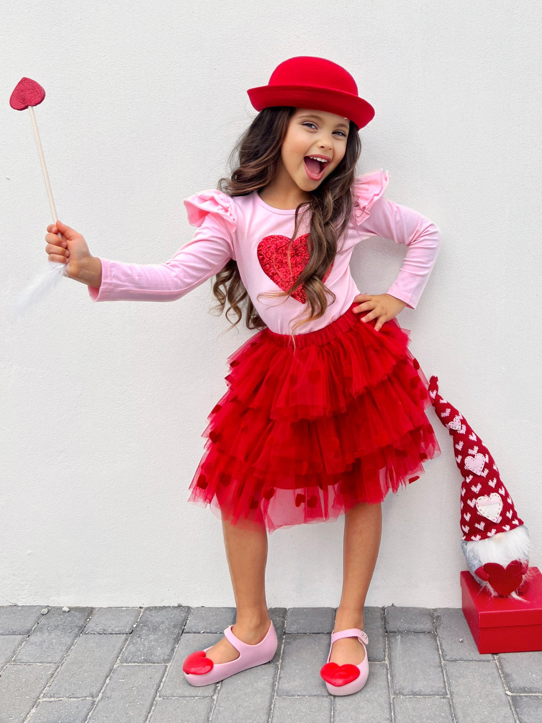 Mia Belle Girls Top & Tiered Skirt Set | Valentine's Day Outfits