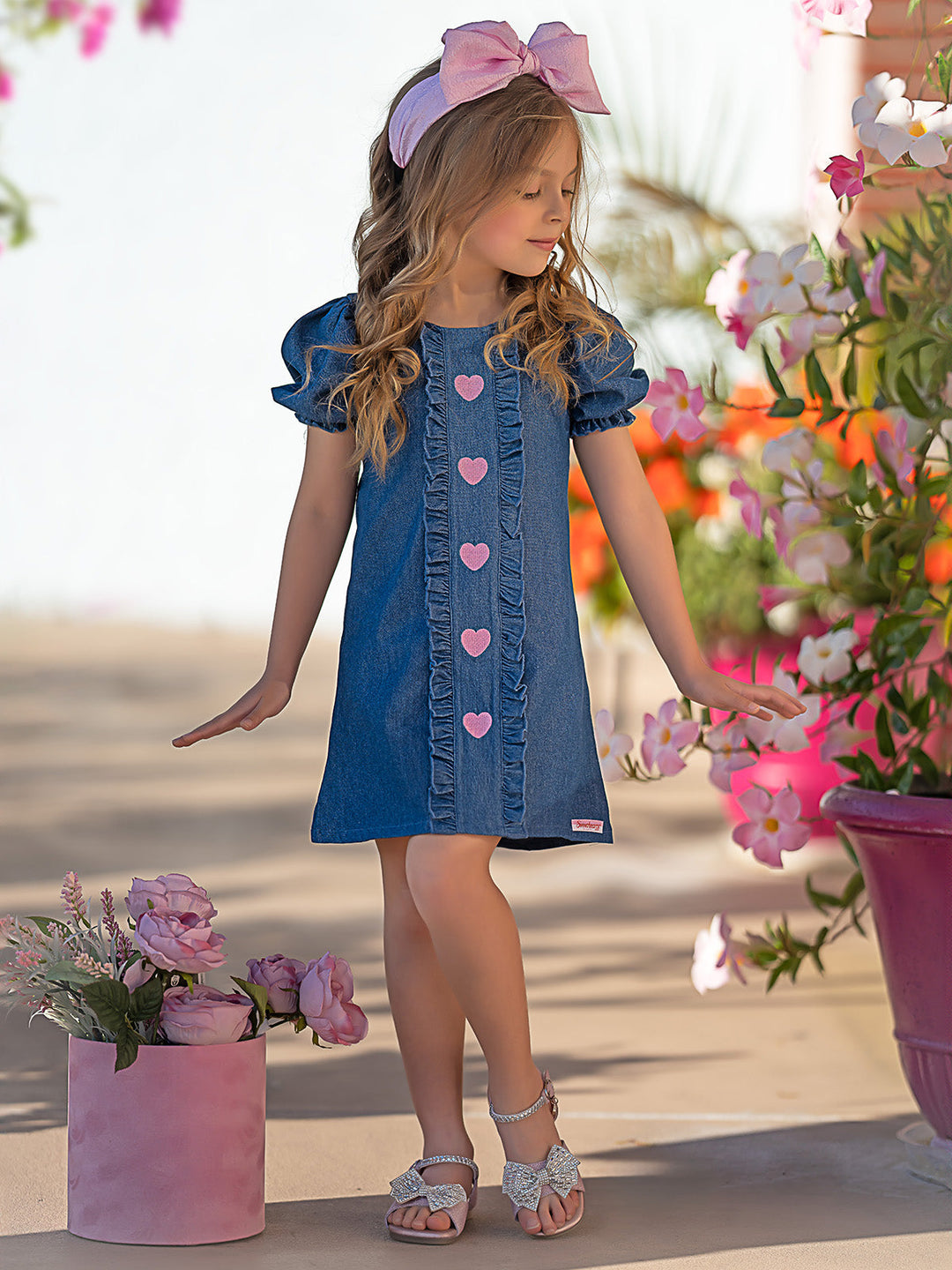 Sweethearts x Mia Belle Girls Denim Dress & Purse Set