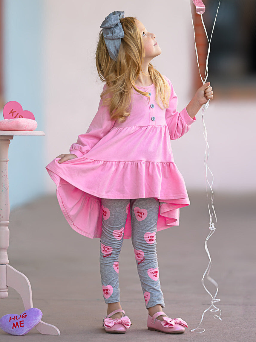 Sweethearts Pretty in Pink Ruffle Top and Legging Set