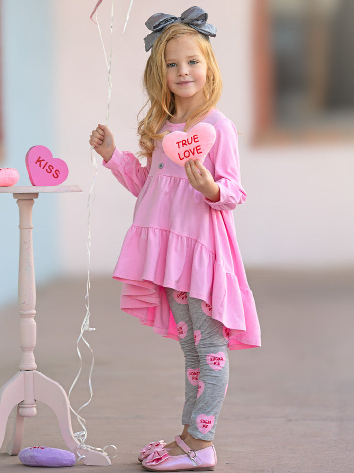 Sweethearts Pretty in Pink Ruffle Top and Legging Set