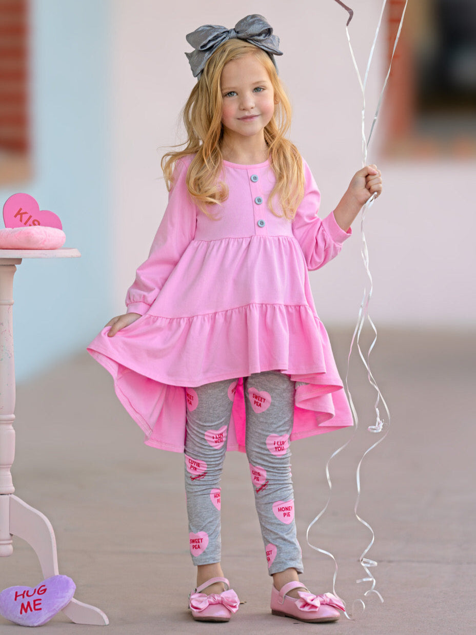 Sweethearts Pretty in Pink Ruffle Top and Legging Set