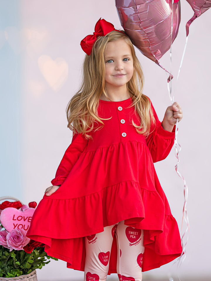 Sweethearts Conversational Heart Ruffle Top and Legging Set