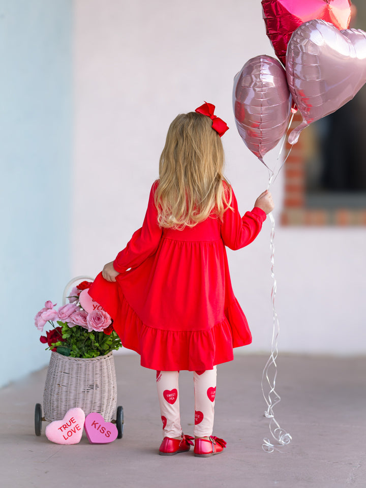 Sweethearts Conversational Heart Ruffle Top and Legging Set