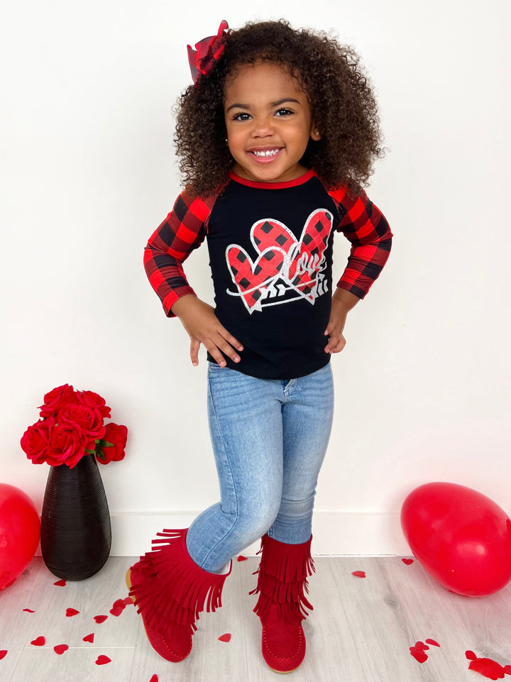 Raglan-Top mit „Cupid's Love“-Print