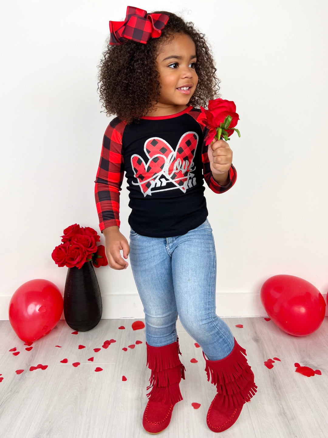 Raglan-Top mit „Cupid's Love“-Print