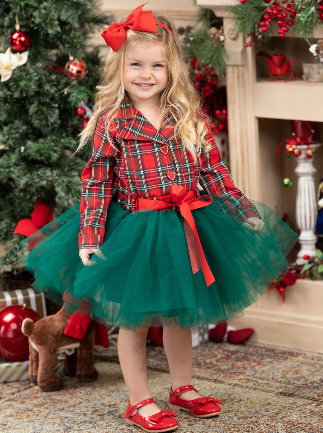 Cute Winter Dressy Outfits | Little Girls Plaid Blazer Tutu Dress