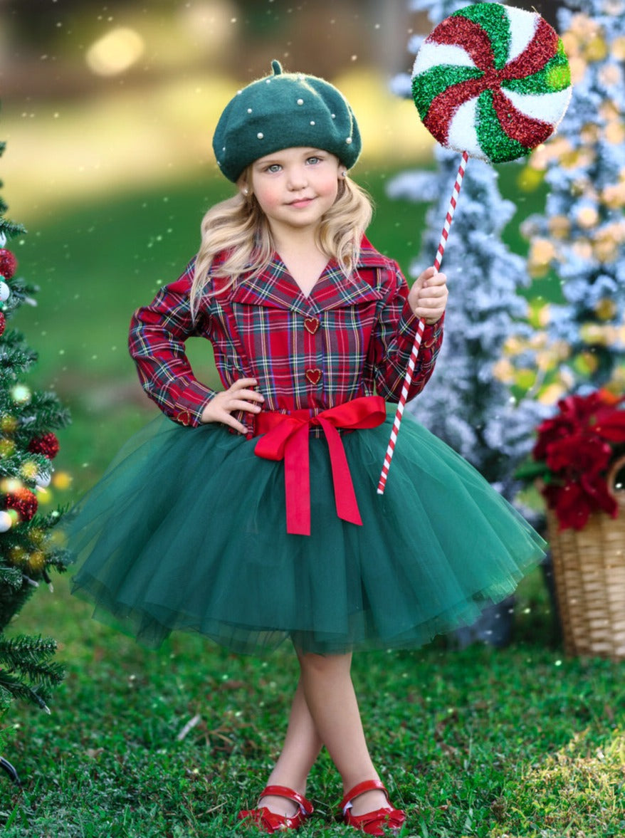 Cute Winter Dressy Outfits | Little Girls Plaid Blazer Tutu Dress