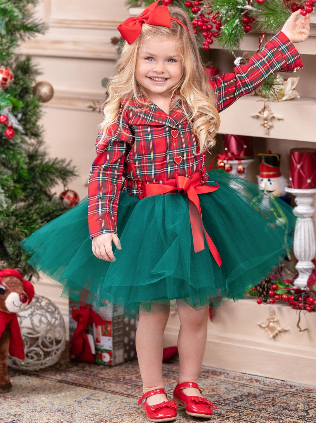 Cute Winter Dressy Outfits | Little Girls Plaid Blazer Tutu Dress