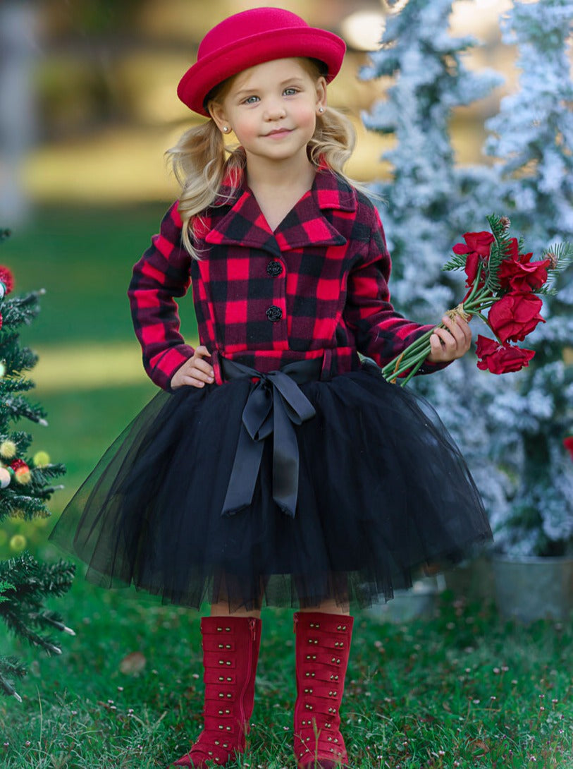 Cute Fall Dressy Outfits | Little Girls Plaid Blazer Tutu Dress