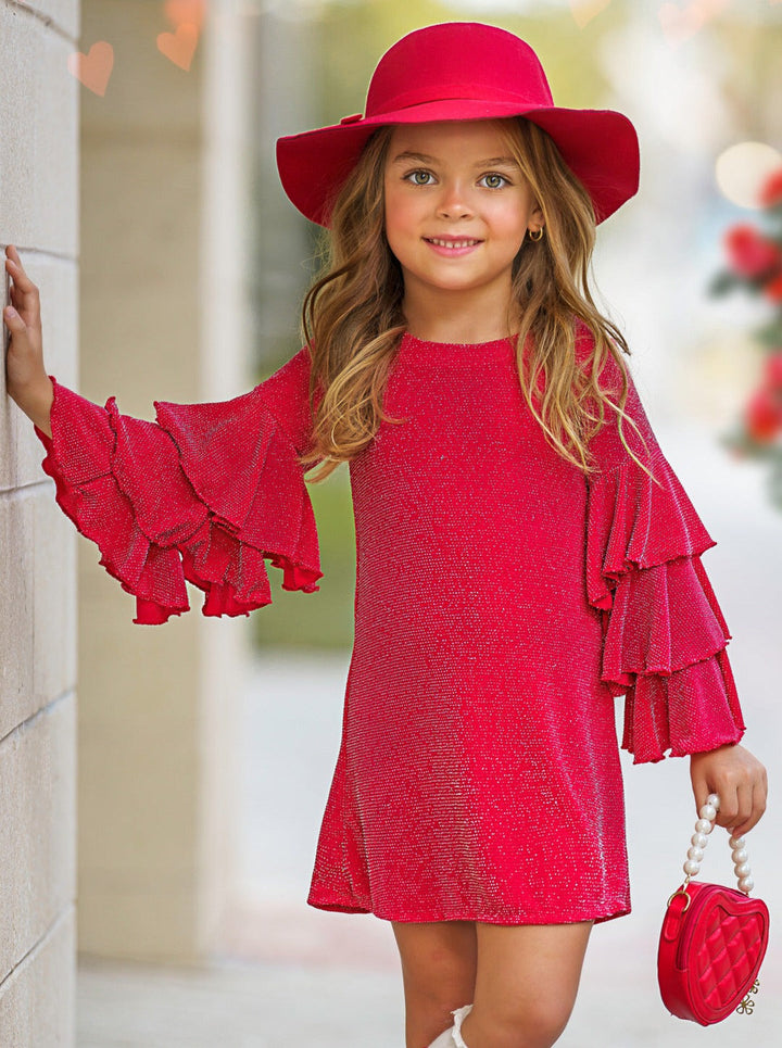 Mia Belle Girls Tiered Sleeve Dress | Girls Fall Outfits