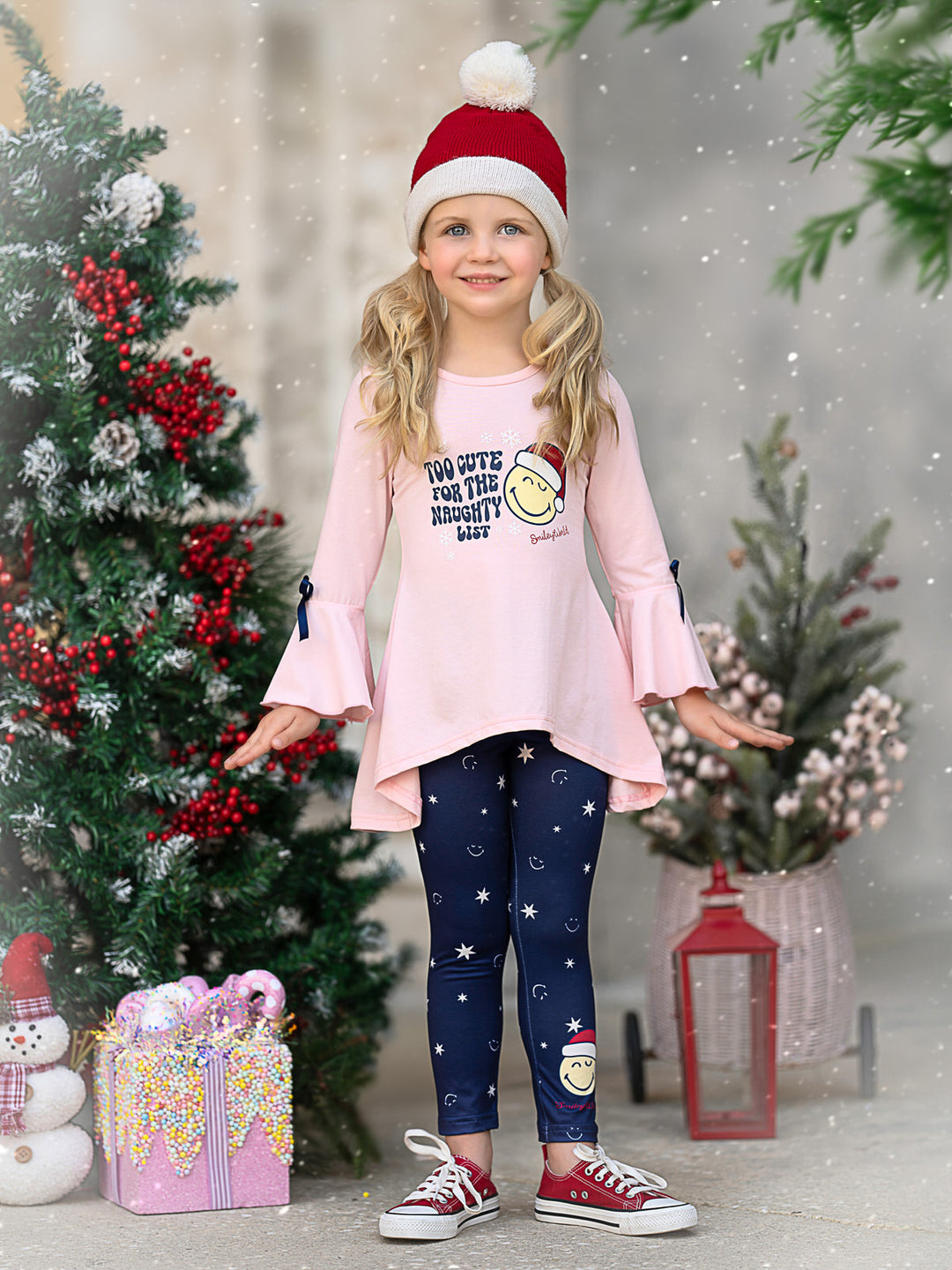 SmileyWorld Too Cute Ruffle Tunic Top and Legging Set